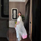 Elegant Crepe Silk Kurta Set with Moti Handwork and Organza Dupatta for Festive Wear