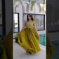 Sunlit Grace Silk Embroidered Flared Gown for Festive and Wedding Wear