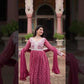 Embroidered Faux Georgette Kurti Palazzo Set