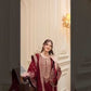 Black and Red Fendy Silk Sharara Suit Set for Festive and Occasion Wear