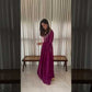 Royal Wine Embroidered Crepe Silk Kurta Set for Festive and Wedding Wear
