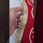 Red & Yellow Pure Chiffon Saree with Original Kachhi Gotta patti Work