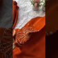 Rust Rangoli Beads Work Kurti Sharara Set