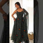 Bandhej Chiffon Flared Anarkali Gown with Dupatta