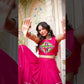 Multicolor Gamthi Work Cotton Lehenga Choli with Koti for Navratri and Festive Wear