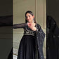 Elegant Black Georgette Anarkali Suit with Embroidered Dupatta for Festive and Evening Wear