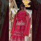 Royal Red Embroidered Sharara Set for Wedding and Festive Wear