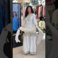 Elegant Embroidered Palazzo Suit Set in White and orange for Festive and Family Occasions