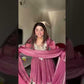 Dusty Rose Gold Crush Peplum Dhoti Set with Real Mirror Work and Fancy Latkan