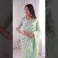 Premium Two Tone Silk Saree with Beads Work for Festive and Wedding Wear