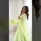 Handwork Embroidered Georgette Gown Set with Dupatta and Pant for family functions