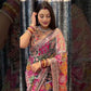 Designer Chinnon Silk Saree with Mirror Work for Festive and Wedding Wear