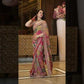 Designer Chinnon Silk Saree with Mirror Work for Festive and Wedding Wear
