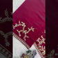 Wine Roman Glass Silk Kurti Palazzo Set with Rainbow Sequence Embroidery and Star Georgette Dupatta