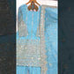 Sky Blue Pure Vichitra Silk Sharara Set with Heavy Embroidery Sequence Work and Dupatta