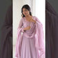 Handwork Embroidered Georgette Gown Set with Dupatta and Pant for family functions