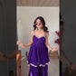 Mirror Work Chinon Peplum Palazzo Set with Dupatta for Festive Wear