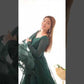Premium Fox Georgette Lucknowi Sequence Work Anarkali Set with Ruffle Dupatta