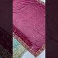 Two Tone Frendy Silk Embroidered Kurti Palazzo Set for Wedding and Festive Wear