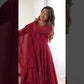 Premium Fox Georgette Lucknowi Sequence Work Anarkali Set with Ruffle Dupatta