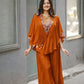 Chinon Embroidered Cape Style Palazzo Set for Festive and Party Wear