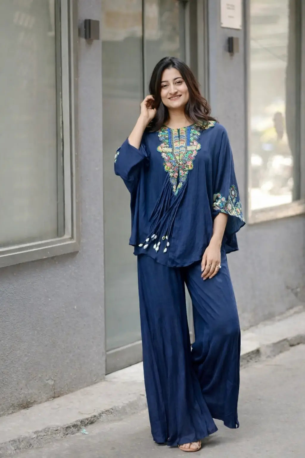 Chinon Embroidered Cape Style Palazzo Set for Festive and Party Wear